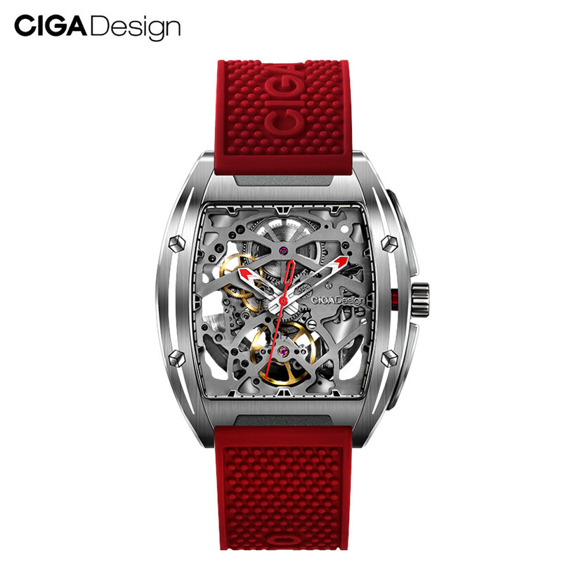 CIGA Design 탑 디자인 CIGA 기계식 시계 Z 시리즈 시계 배럴 유형 양면 중공 자동 기계식 남성용 시계
