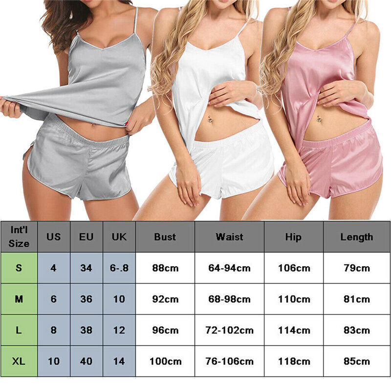 Conjunto de pijama Sexy para mujer, ropa de dormir sin mangas con cuello en V, Top corto, lencería cómoda informal
