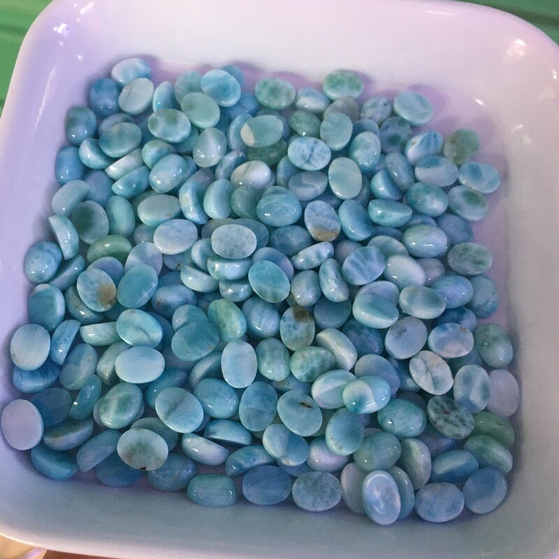 1.75Cts naturalny błękitny Larimar owalny dominikana kamienie szlachetne luzem