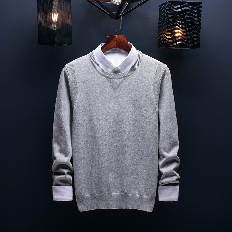 MRMT 2024 Brand New Spring Season Men's Sweater Round Collar Pure Color Long Sleeve Pullover for Male Knitted Sweater