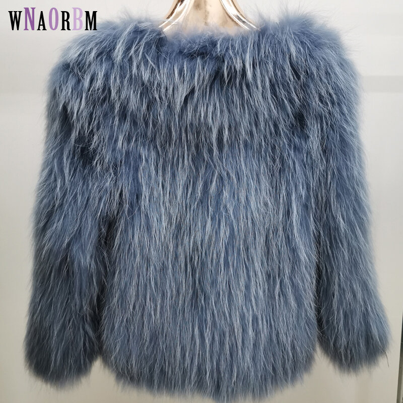 アライグマの毛皮の女性の冬の毛皮,本物のアライグマの毛の毛皮のコート,長さ60 cm,新しいコレクション100%