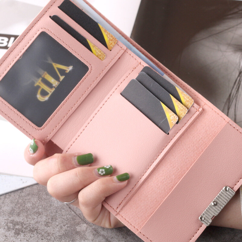 Femmes portefeuille femme 2020 nouveau Ultra-mince Style coréen porte-monnaie étudiant Mini doux mignon court dame de commerce extérieur porte-cartes
