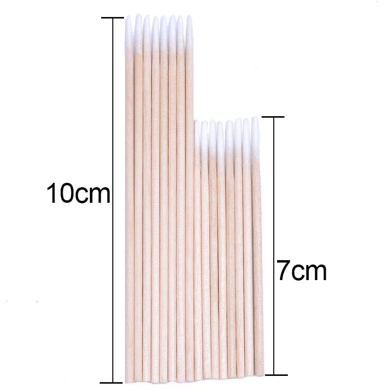 500/300/100pcs Micro bastoncini monouso in legno tamponi di cotone cosmetici adesivi per la pulizia del trucco per l'estensione dell'innesto delle ciglia