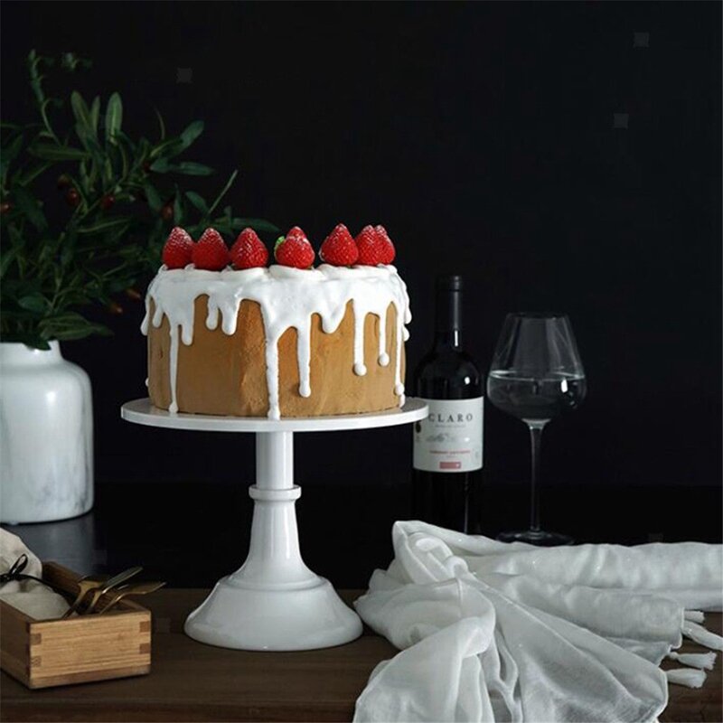 Metal ferro bolo suporte redondo pedestal sobremesa titular cupcake expositor rack bakeware branco aniversário festa de casamento decoração