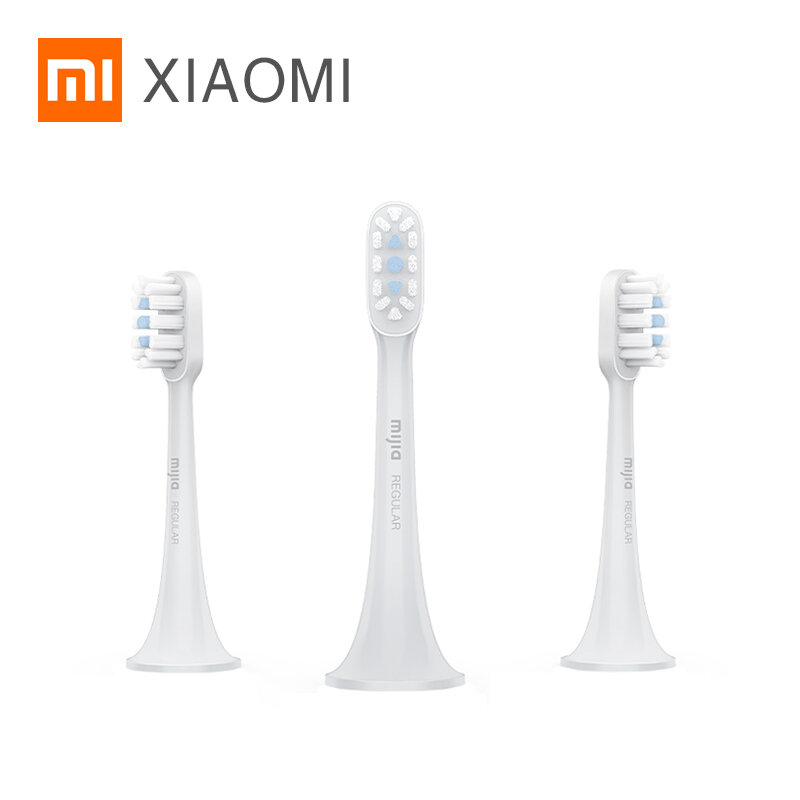 Originais xiaomi mijia t300 t301 t500 sonic inteligente cabeças escova de dentes elétrica 3pcs dupont cabeça da escova peças de reposição pacote de higiene oral