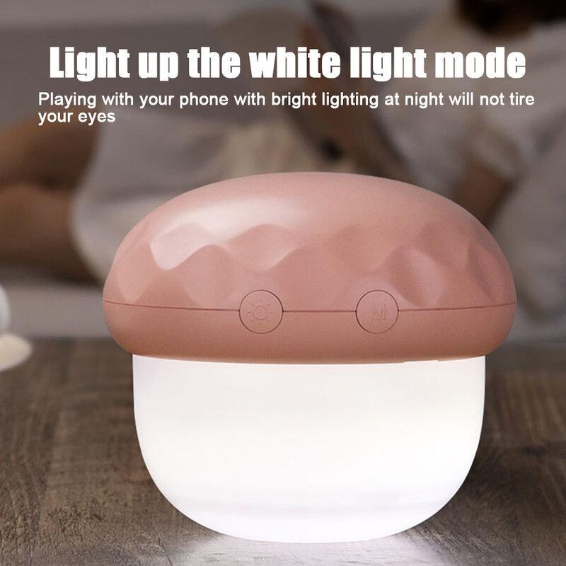Креативная лампа-проектор в виде гриба и звезды с USB-зарядкой, 3 цвета, светильник регулируемой яркостью, белый светильник, синий светильник, ...