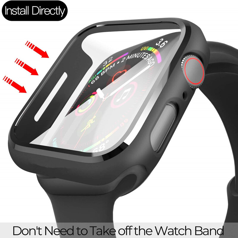 Чехол для Apple Watch Series 5, 44 мм, с защитой экрана