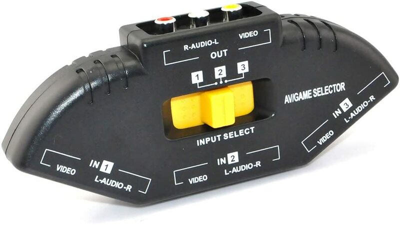 Switcher audio do seletor da maneira do porto do vídeo rca 3 com cabo do av