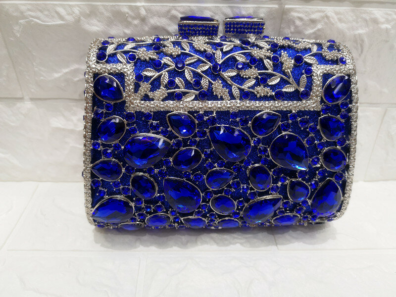 Chaliwini Luxury Emerald Rhinestoneคลัทช์กระเป๋าสำหรับหญิงแต่งงานPartyถุงทองเงินสุภาพสตรีกระเป๋า