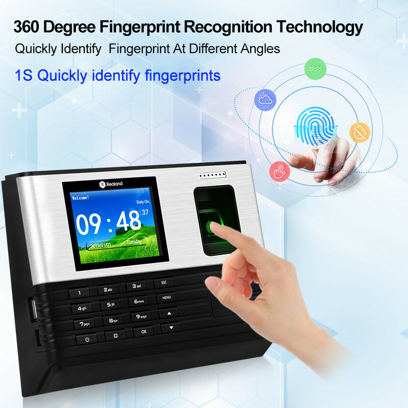 2,8 дюймовый TCP/IP/Wi-Fi биометрический идентификатор отпечатков пальцев