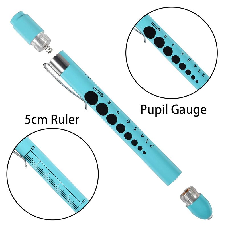 Portable LED Flashlight Reusable Medical First Aid Pen Light Torch Lamp With Pupil Gauge Measurement Doctor Nurse Diagnosis Pen
