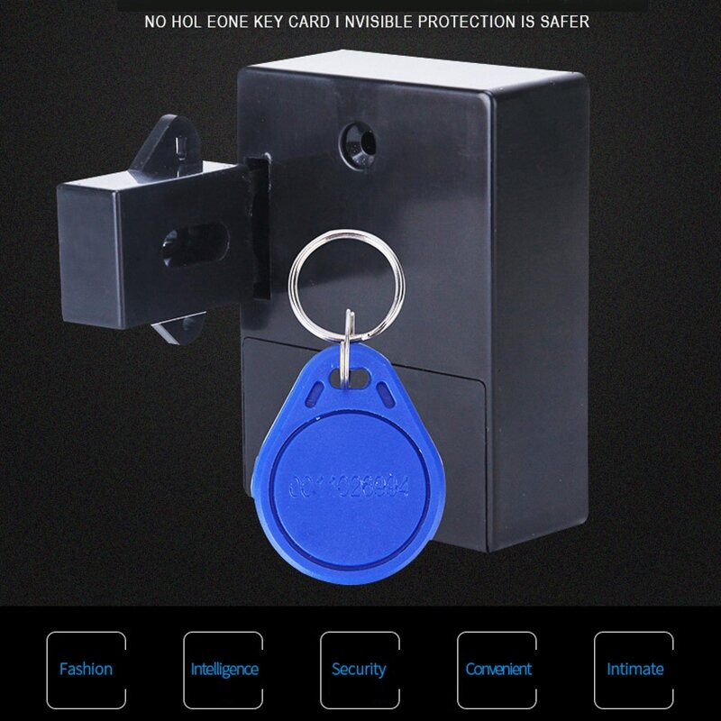 AMS-Invisible RFID Sensor inteligente de apertura libre armario cerradura armario guardarropa cajón del Gabinete Zapatero cerradura de puerta electrónica oscuro