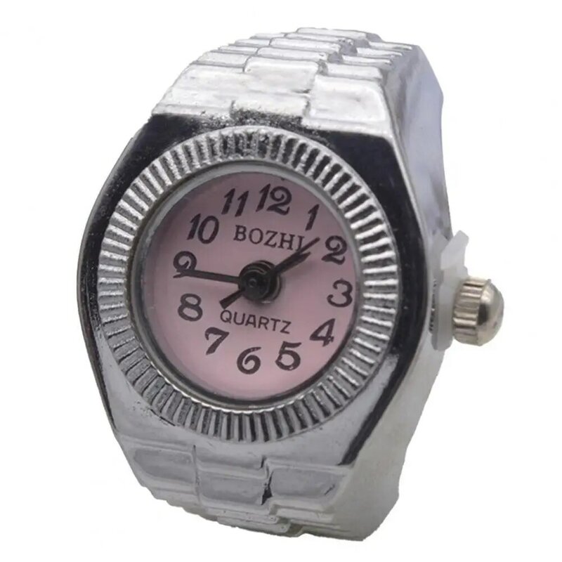 Парные часы, высокоэластичные регулируемые модные мужские часы из сплава с кольцом на палец
