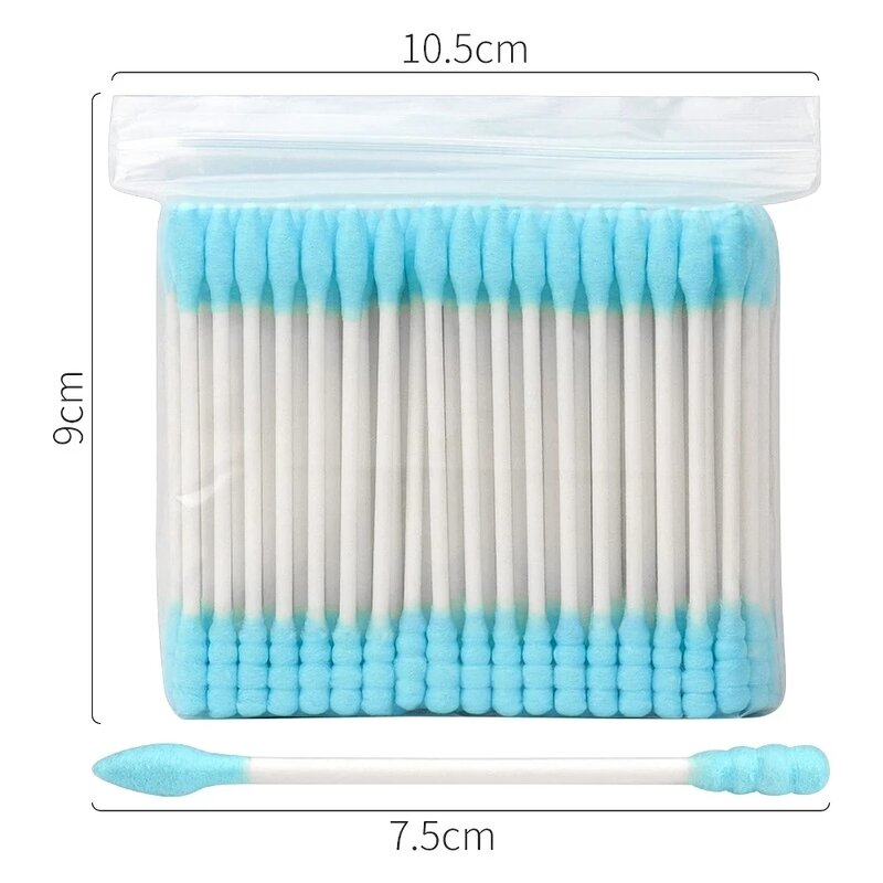 100pcs/pack Disposable Colorful Double Head Paper Handle Cotton Swab Eyelashes Extension Cleaning Swab Makeup Clean Assist Tool