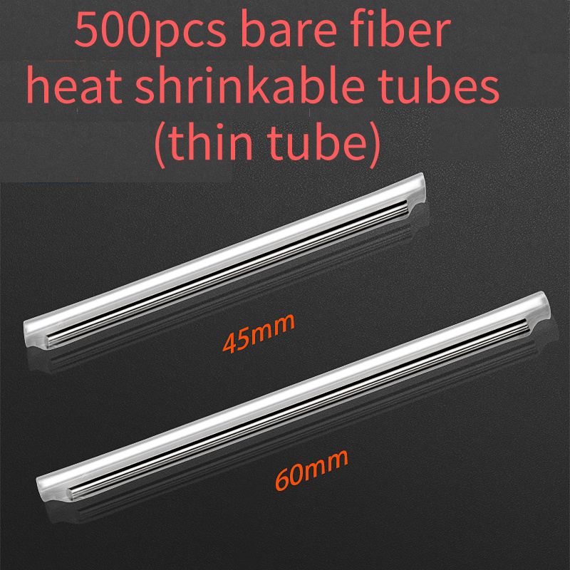 Tubo de fibra óptica termorretráctil de 500 piezas, 45mm, 60mm, FTTH, tubo de protección de fusión en caliente de fibra desnuda (tubo delgado)