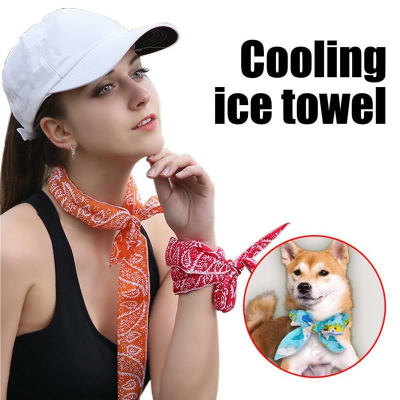 9 Pcs Cooling Scarf Summer Wrap Soaked Tie Around Neck Ice Cool Scarf Headband Ice Scarf Collar Neck Outdoor Sports Ice Headband