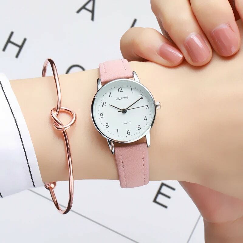Новые простые маленькие модные кварцевые часы, изысканные женские часы, популярные Брендовые повседневные часы с кожаным ремешком, Женские кварцевые наручные часы в стиле ретро