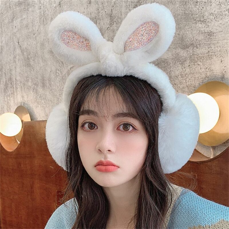 Kids Winter Headband Plush Earmuffs Ear Muffs Ear Warmer Cute Rabbit Ear