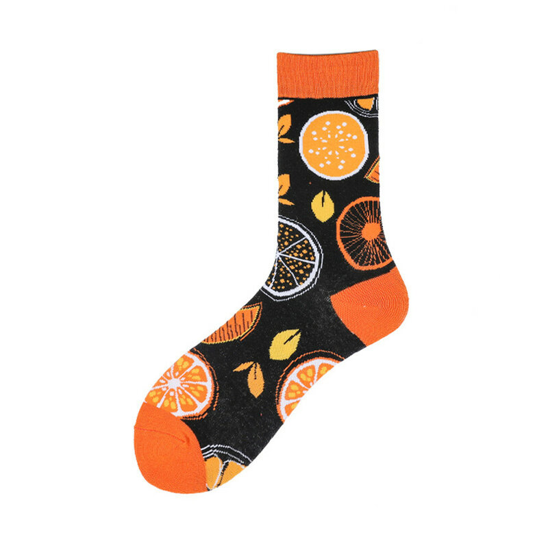Street tide socks designed for creative fruits socks cotton socks couple in tube socks colored stocks