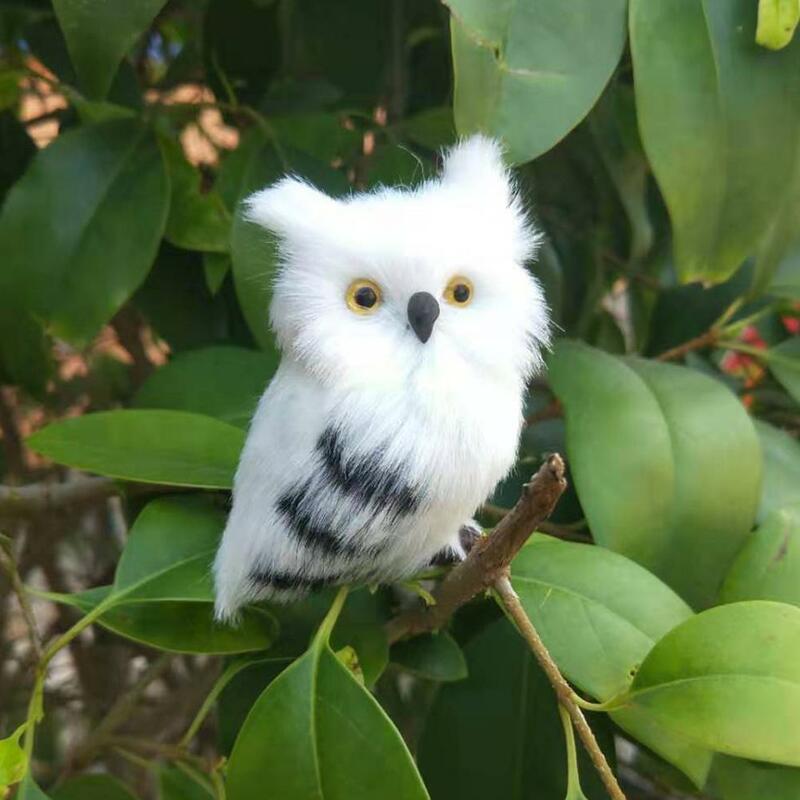 Cute Artificial Owl Lifelike Animal Owl Miniature Plush Toy Garden Ornament Photo Prop Artificial Owl Garden Decor Desktop Craft