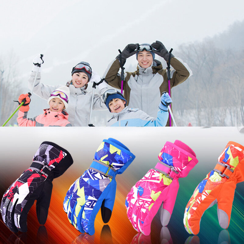 Winter Warm  Ski Gloves Outdoor Sport  Skiing Gloves Windproof Men Women Kids Mittens Waterproof Skiing Breathable Air S/M/L/XL