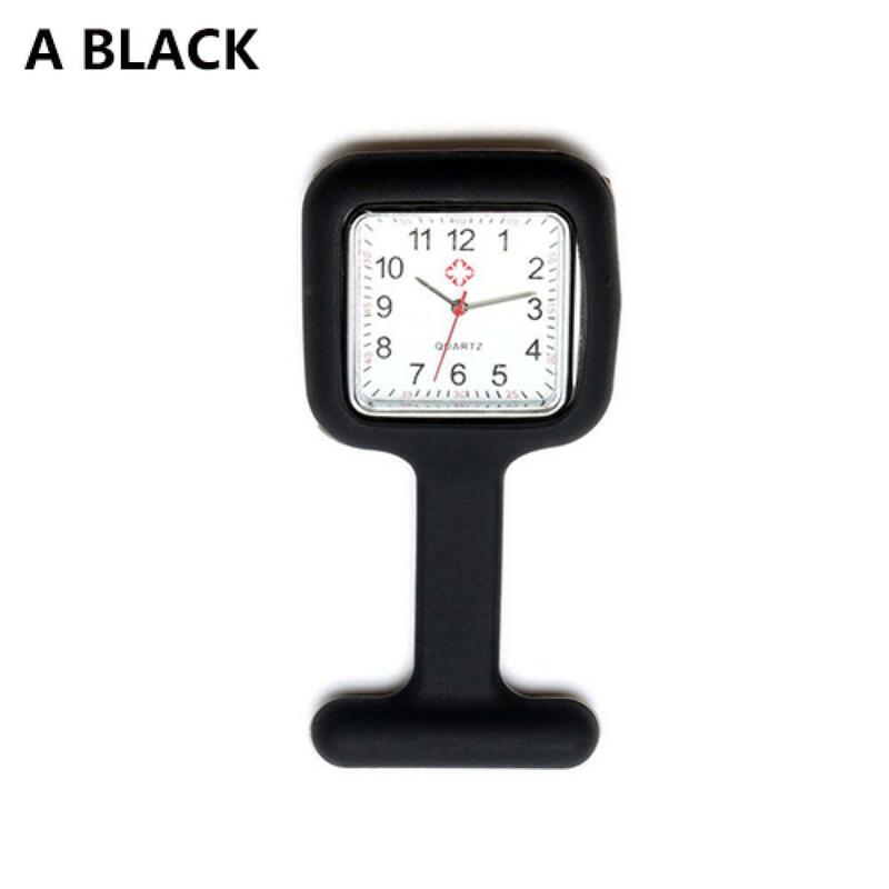 Wysokiej jakości silikonowy zegarek dla pielęgniarki zegarki kieszonkowe broszka tunika zegarek Fob z bezpłatnym akumulatorem lekarz medyczny nowy prosty kwarcowy zegarek