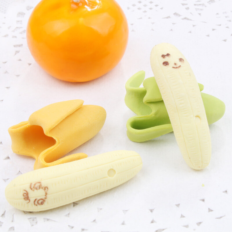 Divertido lindo borrador de lápiz de plátano juguete de novedad de goma para niños, premio de niños, borrador de lápiz de plátano, goma bonita creativa para estudiantes