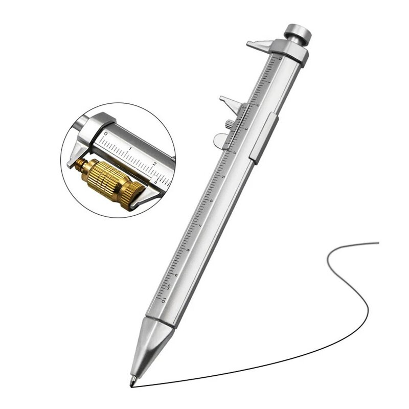 1Pc Vernier Caliper ปากกาลูกลื่น0.5มม.เติมหมึกเจลปากกา Multifunction Roller ปากกาเครื่องเขียนนักเรียน Ball-Point ไม้บรรทัด0-100มม.