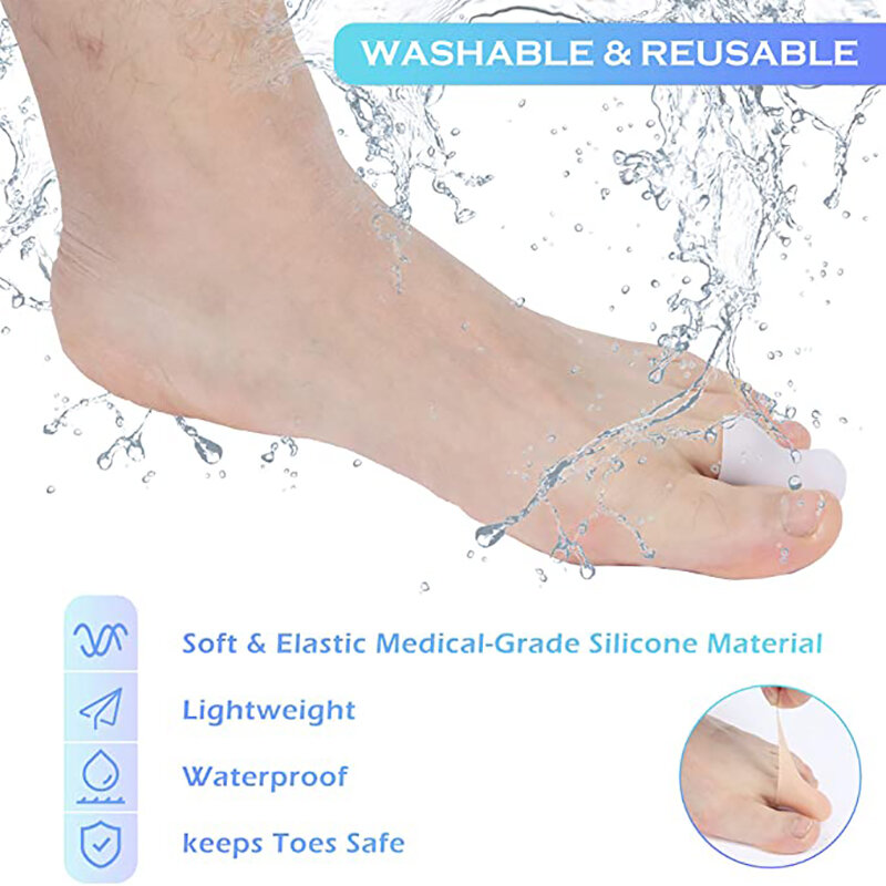10pcs/5Pairs Silicone Toe Cap Protector Cover Thumb Sleeve Corn Blisters Pain Relief Gel Toe Tube Bunion Correction Foot Care