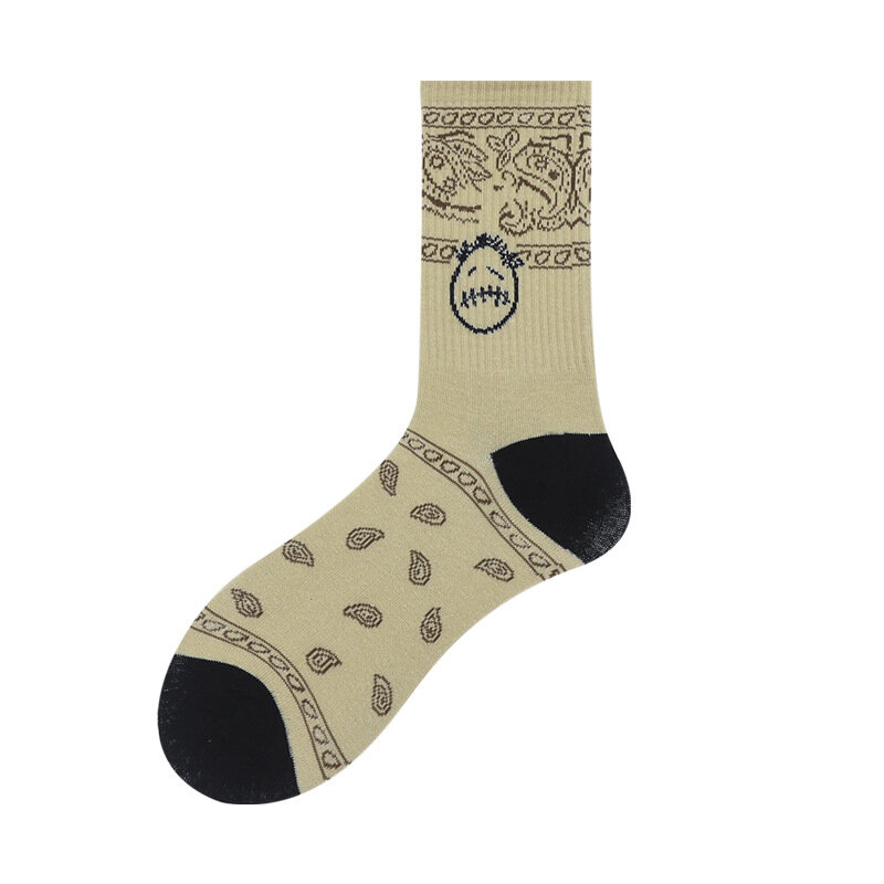 Мужские носки CINESSD с рисунком лица, креативные хлопковые смешные носки до середины икры с надписью, Дизайнерские теплые носки в стиле Харадзюку, забавные чулки