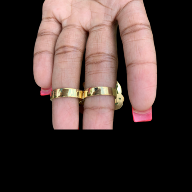 2022 Nieuwe Dubbele Laag Legering Ring Personalizd Custom Naam Vrouwen Sieraden Ringen Creatieve Twee Vinger Ring Gift