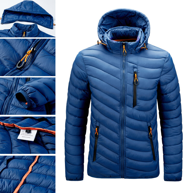 Брендовая модная мужская зимняя куртка, парки, дизайнерские мужские теплые хлопковые пальто со съемной шапкой, верхняя одежда, размеры M-6XL