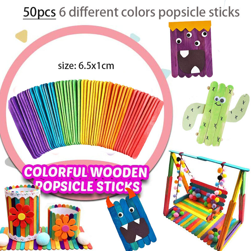 Kids Creative Art Ambachten Supply Kleurrijke Pipe Cleaner Pluche Sticks Pompoms Veer Ogen Sticker Kinderen Diy Craft Onderwijs Speelgoed