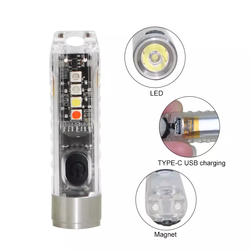 S11 미니 손전등 USB 충전식 슈퍼 밝은 Luminus_SST20 LED 11 조명 모드 UV 손전등 꼬리 자석 작업 빛
