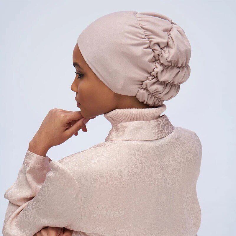 Muslimische Frauen Hijab Kappe Elastischen Krawatte Zurück Jersey Underscarf Kopf Wrap Turban Motorhaube Islamische Pullover Hut Turbante Kappe Abaya