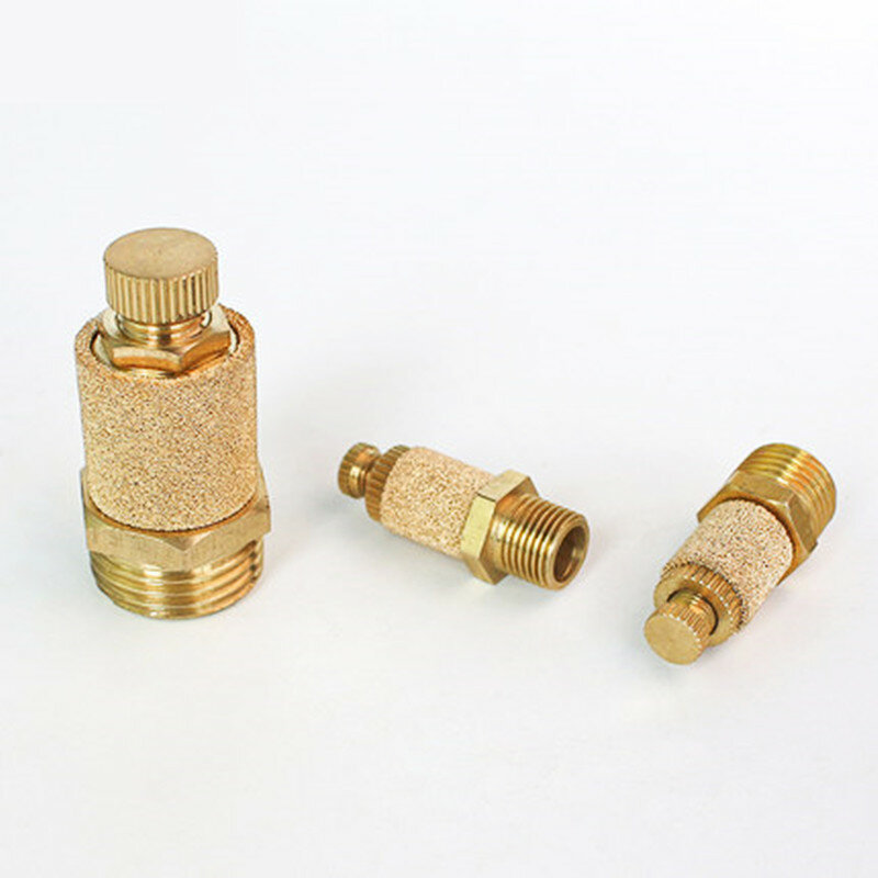 3/8 1/2 1/8 1/4  Pneumatic Exhaust Muffler Silencer  BSP Male Thread For Air Noise Brass Adjustable Long Short BSL M5