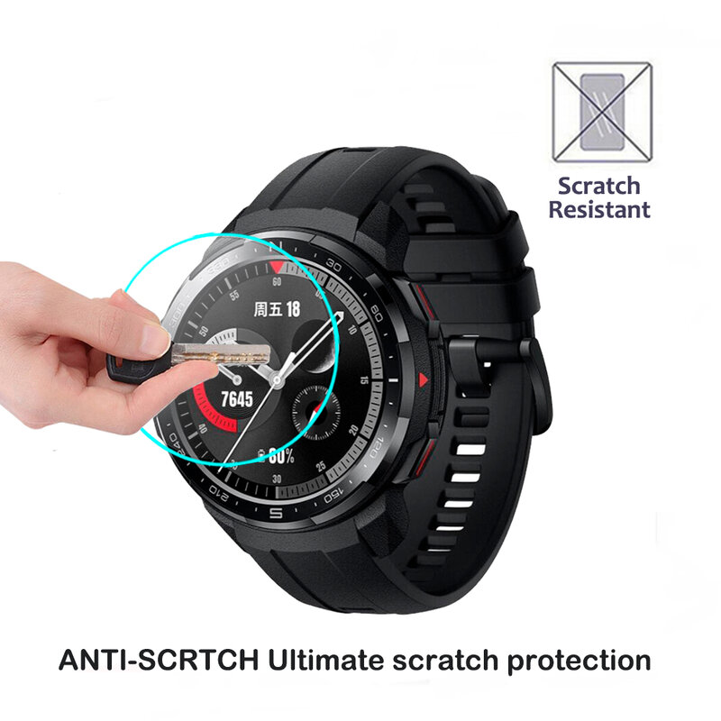 2pcs 2.5d 9h hd claro vidro temperado para huawei honor watch gs pro protetor de tela de relógio inteligente anti-scratch vidro de proteção