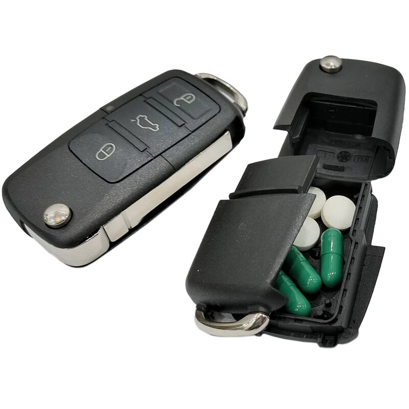 Mini caja de seguridad oculta para llaves de coche, compartimento secreto, caja de almacenamiento vacía, llavero de coche, ocultar y almacenar monedas, píldoras de dinero