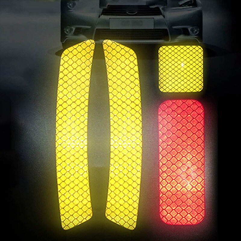 Stiker Reflektif Keselamatan Mobil Pita Setrip Peringatan Warna-warni Reflektif Malam Otomatis Strip Bumper Mobil Reflektor Stiker Aman PVC