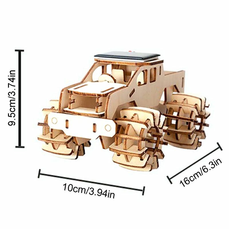 Wooden Solar Car Model Kit Building Toy DIY 3D PUzzle Early Educational Science Toy Boy Girl Favor Creative Block Set BX0D