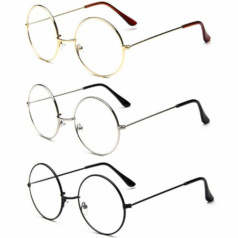 2022 nowe duże ponadgabarytowe okulary okrągłe metalowe okulary z przezroczystymi szkłami metalowa rama jasne soczewki okrągłe koło Unisex koło okulary