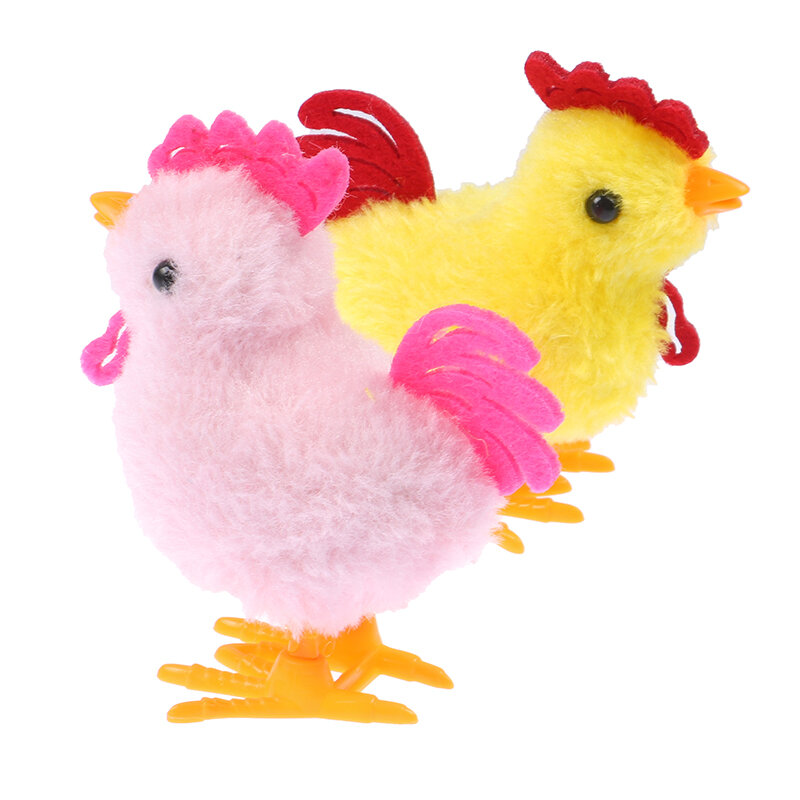 Cute Plush Wind Up Chicken for Kids, brinquedo educativo, Clockwork, Jumping, Walking Chicks, brinquedos para crianças, presentes de bebê, cor aleatória, 1pc