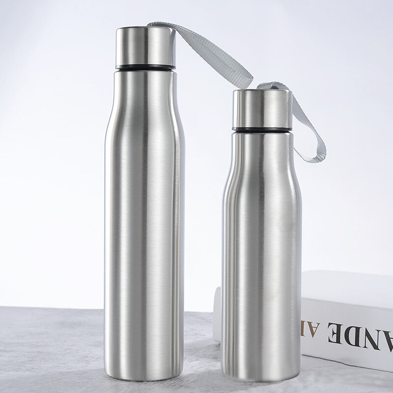 Bottiglia di acqua dell'acciaio inossidabile 500ml/1000ml con la bottiglia di acqua fredda calda portatile della maniglia per i viaggi di sport di riciclaggio