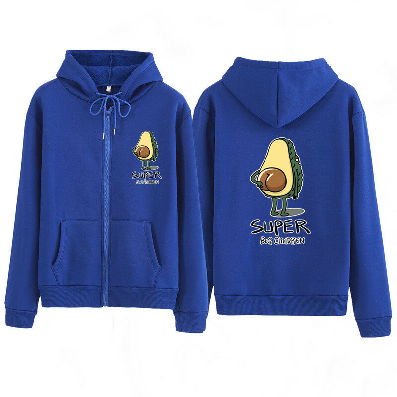 2020 mulheres hoodies crianças camisa fruta super abacate casal camisolas com zíper moletom com capuz primavera outono jaquetas
