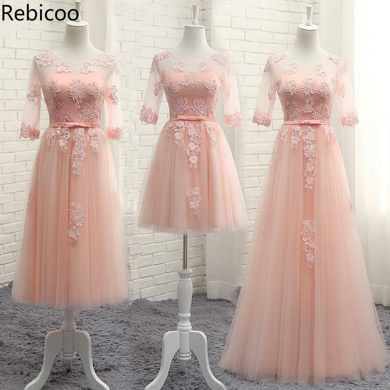 Vestido de casamento feminino de chiffon rosa, vestido longo e sensual de renda com flores, elegante, slim, princesa, para festa à noite, cheongsam