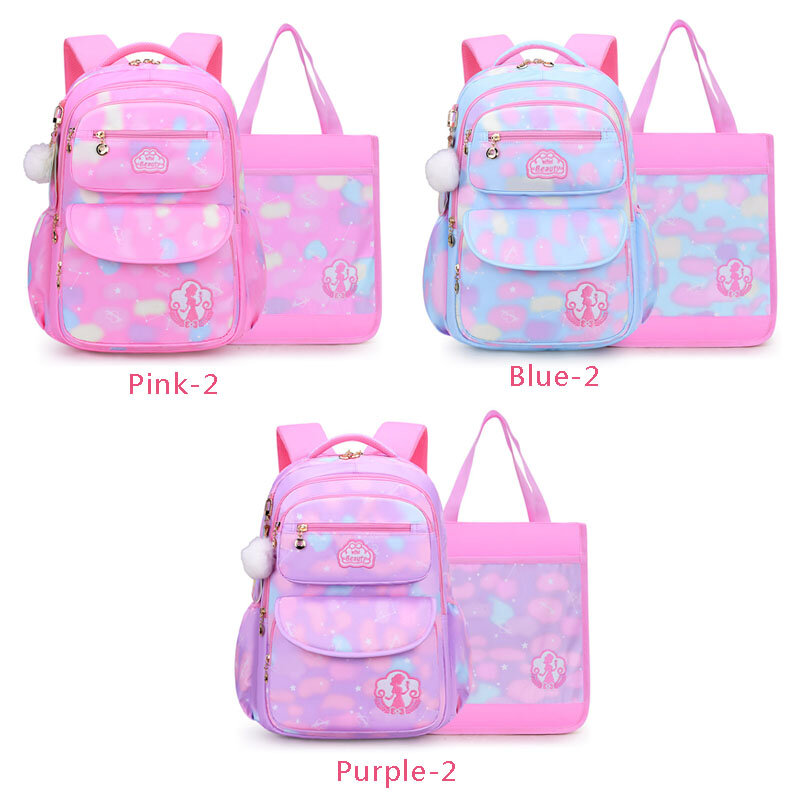 Conjunto de mochilas escolares com grande capacidade, para meninas adolescentes, bolsa escolar, mochila infantil, bolsas de princesas