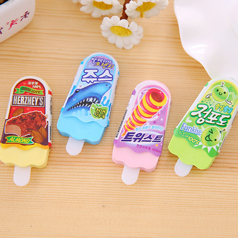 1pc Summer Ice Cream Eraser studenti gomma cancelleria all'ingrosso