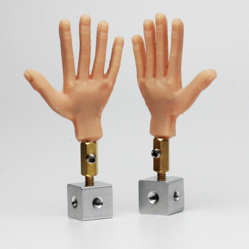 1 par de mãos de silicone com fio de alumínio para dentro para o livre movimento para parar o fantoche do movimento