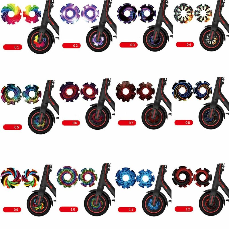 2Pcs/Set 12 Colors PVC for Xiaomi M365/1s/pro2 Motor Protective Cover Shell Kick Scooter Accessories Front Wheel Sticker