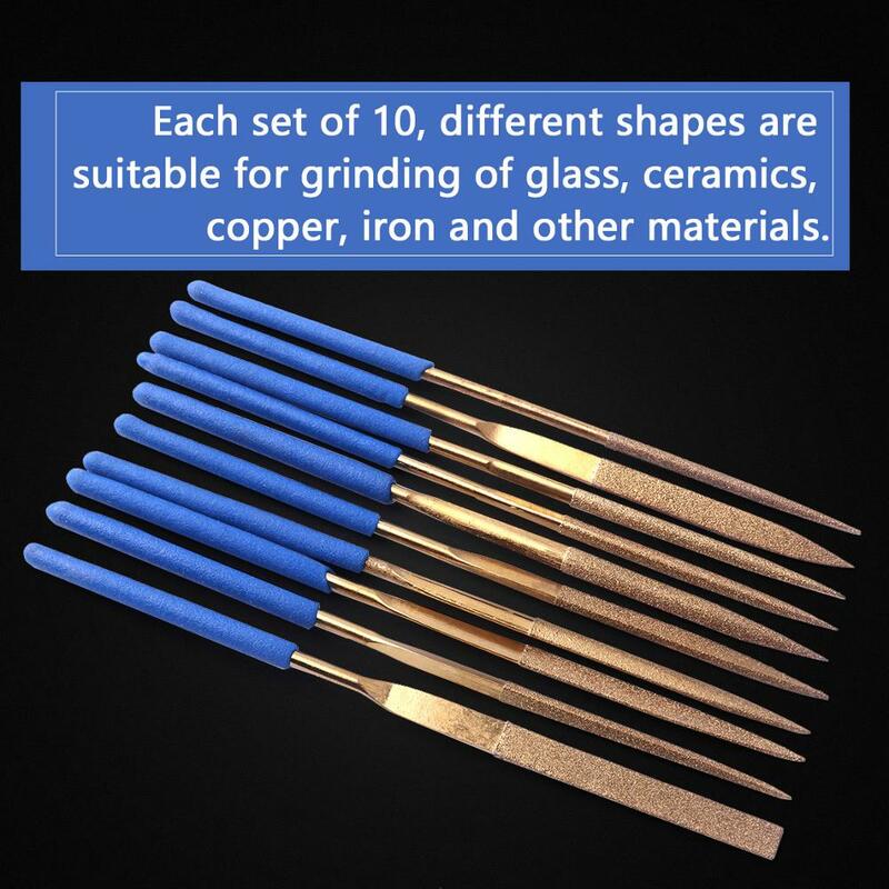 10 шт. алмазные пилки с титановым покрытием 3x140 мм Мягкие резиновые ручки разные формы искусственные для металла стекла керамики
